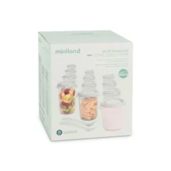 Set 12 Pots de Conservation Repas Miniland couleur mint