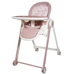 chaise haute pour bébé fille en rose