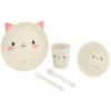 Set Repas 5 Pièces en Bambou Chat - Kikkaboo
