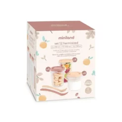 Set 12 Pots de Conservation Repas Miniland rose