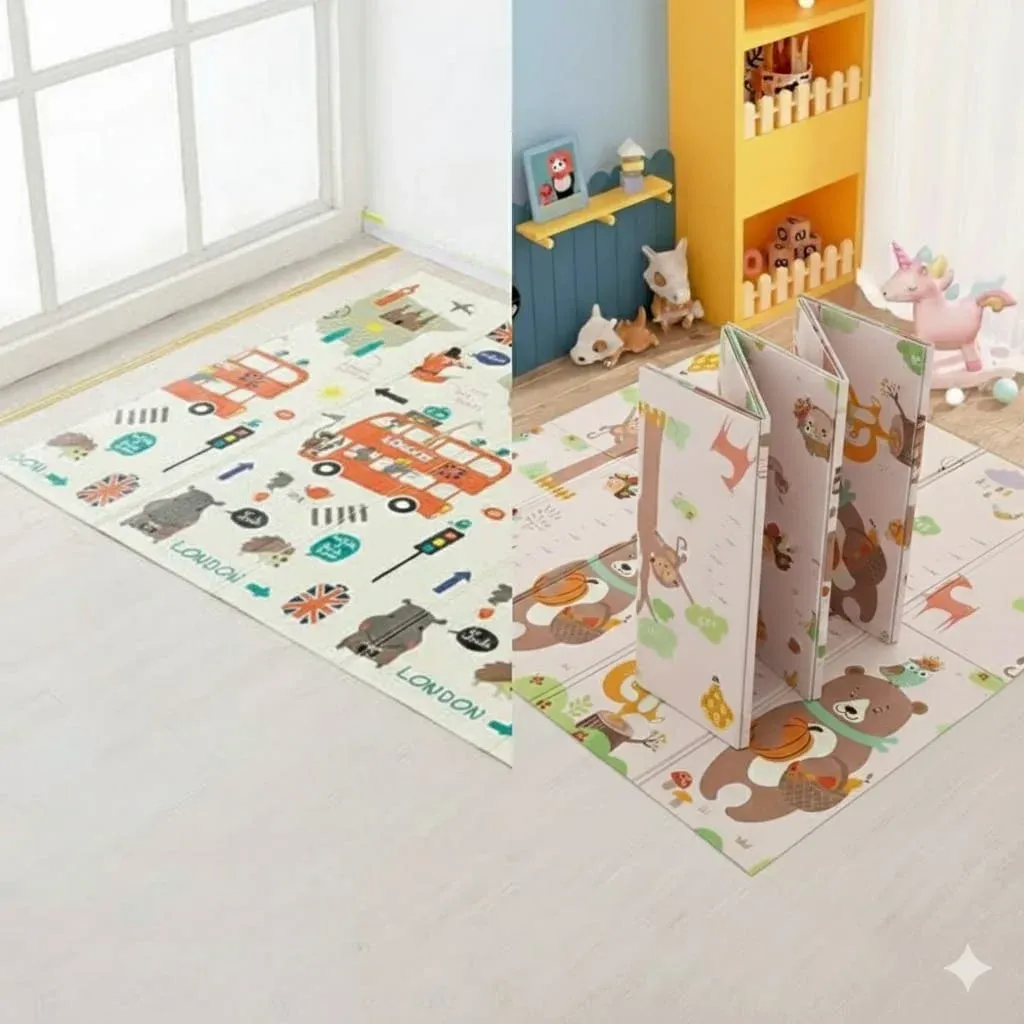 Tapis de jeu réversible en mousse XPE 180 x 200 x 2 cm – HEYUAN