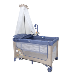 Lit Parc + plan a langer + mobilo + voile Moustquaire