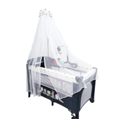 Lit Parc + plan a langer + mobilo + voile Moustquaire