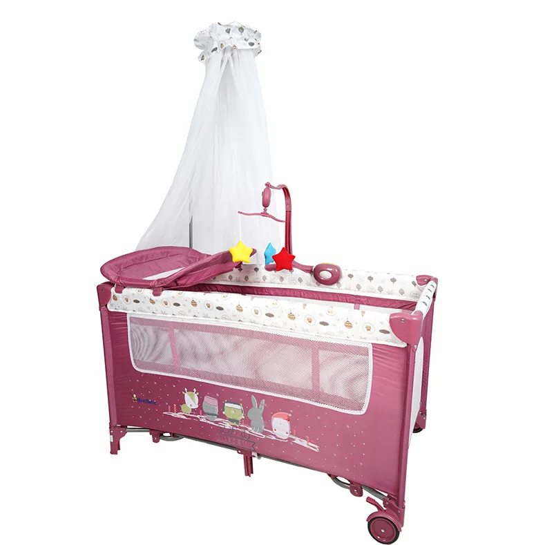 Lit Parc + plan a langer + mobilo + voile Moustquaire