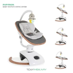 Balançoire bébé 3D intelligente Automatique en Gris - Cozymum