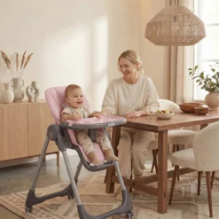 chaise haute kidilo rose pour fille