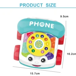 dimension Téléphone Jouet Bébé Kids Melody – Jouet d'Éveil Musical à Tirer dès 0 Mois