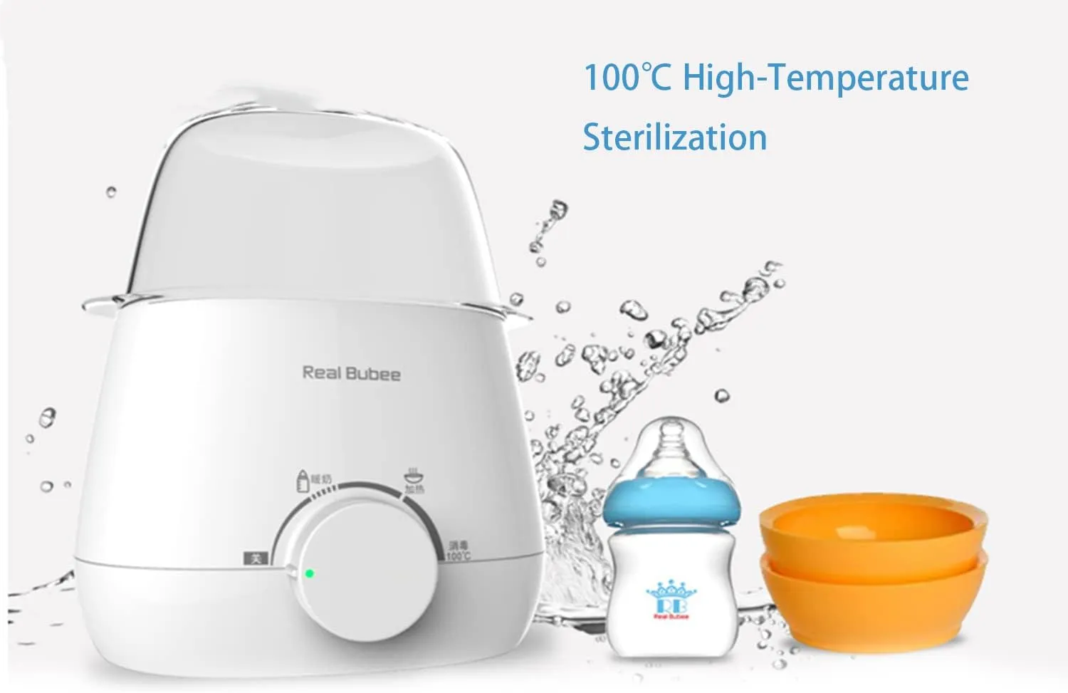 Chauffe-Biberon Stérilisateur 3 en 1 Real Bubee – Double Biberon