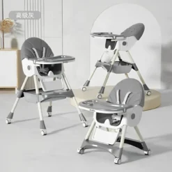 Chaise Haute Multifonction 5-en-1 – Kidilo gris