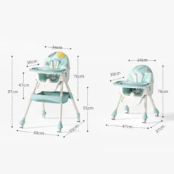 Chaise Haute Multifonction 5-en-1 – Kidilo dimension