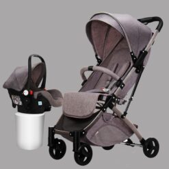 Poussette + siège auto Compacte Grise-0