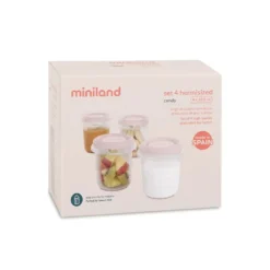 Set de 4 hermétiques pot conservation de 200ml candy - Miniland