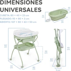 Table à langer pliable Soapy Green - Ms Innovations