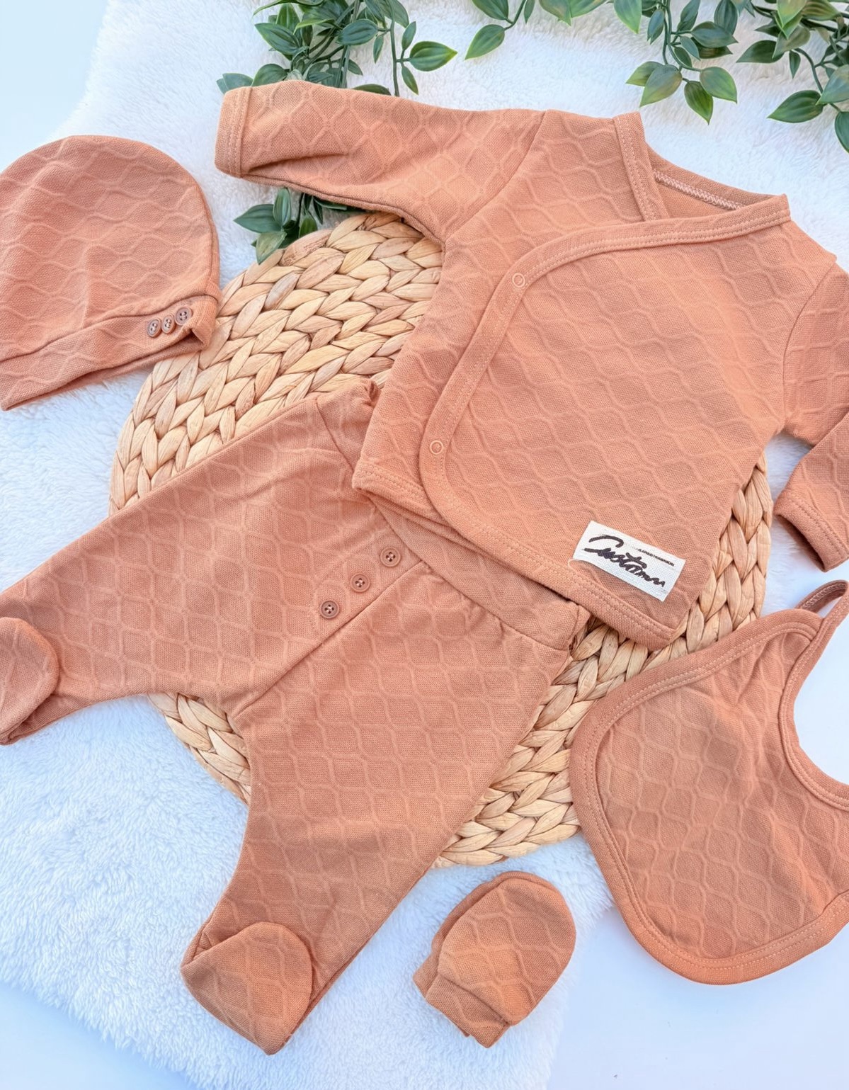 Pack Naissance 5 pcs Respirant beige : L'Indispensable Toutes Saisons (0-6 mois)