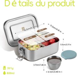 bento Lunch Box pour enfant en Inox 800ml