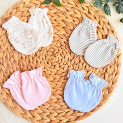 Paire de Moufles Bébé en Coton Ultra-Doux