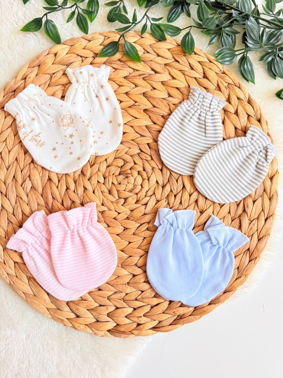 Paire de Moufles Bébé en Coton Ultra-Doux