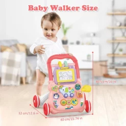 Trotteur bébé musical éléphant– Huanger rose