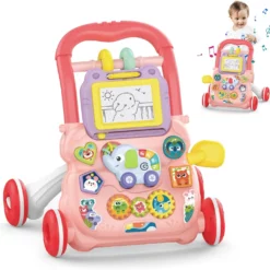Trotteur bébé musical éléphant– Huanger rose