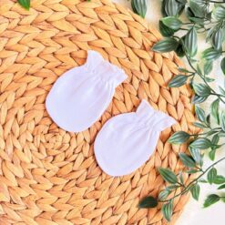 Lot de 2 Paires de Moufles Bébé en Coton Anti-Griffures