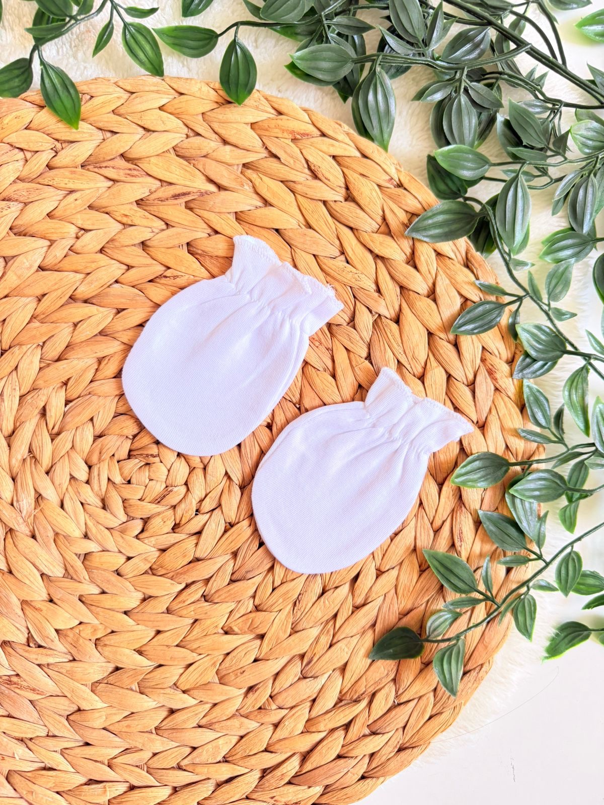 Lot de 2 Paires de Moufles Bébé en Coton Anti-Griffures