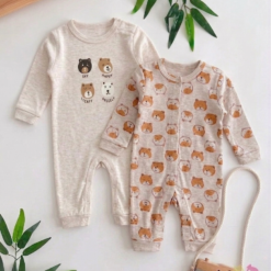 Lot de 2 Grenouillères Bébé – Douceur et Confort en Coton Pur