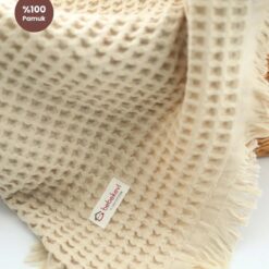 Couverture bébé gaufrée mousseline de coton 100 % naturelle - Bebekevi