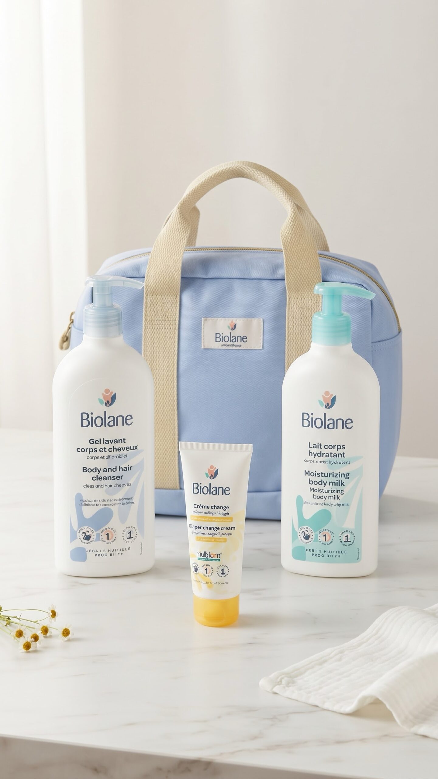 Pack de Soins Bébé Biolane - Lait riche hydratant Crème et Gel grand format