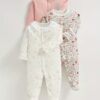 Lot de 3 Grenouillères Bébé motif fleuri Mamas Papas - Le charme et le confort au naturel