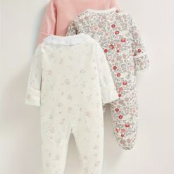 Lot de 3 Grenouillères Bébé motif fleuri Mamas Papas - Le charme et le confort au naturel