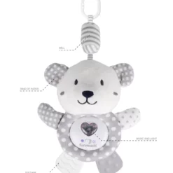 Pendentif Peluche Ours Gris avec Musique - funmuch