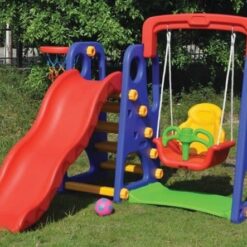 Toboggan 3 en 1 junior balançoire intégrée-0