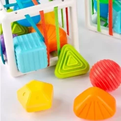 Montessori trieur de cubes éducatifs avec élastiques - Huanger