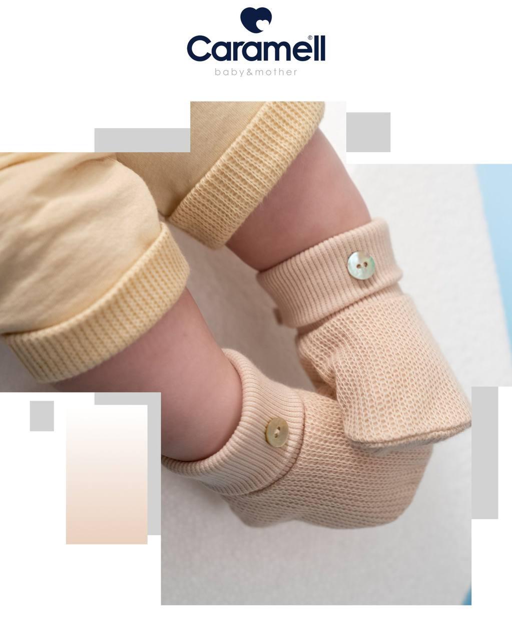 Chaussons Bébé en Coton Organique Ultra-Doux Respirants - Caramell