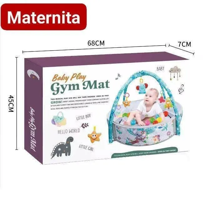 Tapis d'éveil bébé avec arche musicale jouets suspendus et balles colorées dès naissance