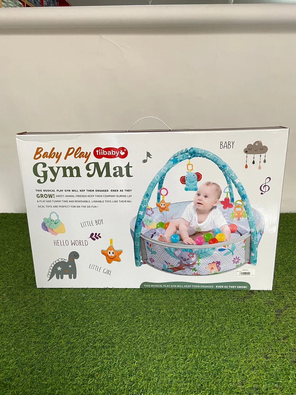 Tapis d'éveil bébé avec arche musicale jouets suspendus et balles colorées dès naissance