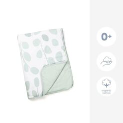 Couverture Bébé Dream 75X100 Leaves Aqua Green - Doomoo
