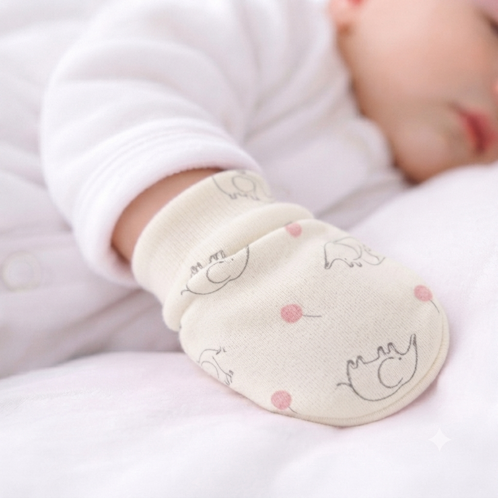 Lot de 2 Moufles bébé 100% Coton - Bebekevi