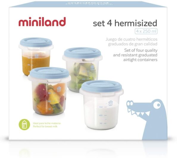 Set de 4 Pot de conservation Bleu – Miniland-16405