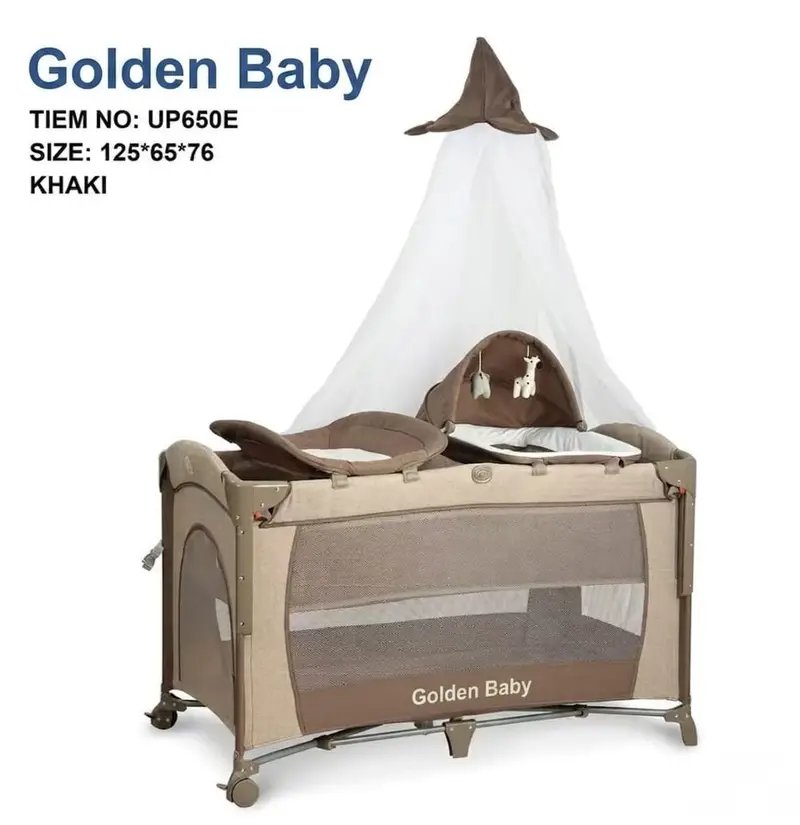 Lit Parc Cododo Multifonction UP650E – Couffin, Table à Langer, Moustiquaire et Mobile Golden baby – Image 4