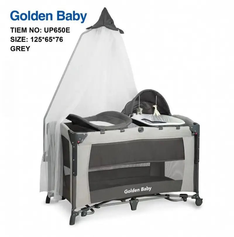 Lit Parc Cododo Multifonction UP650E – Couffin, Table à Langer, Moustiquaire et Mobile Golden baby – Image 5