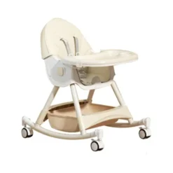 Chaise haute transat bébé avec balancelle et roulette évolutive - howawa