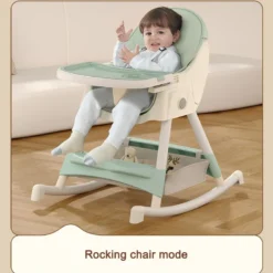Chaise haute transat bébé avec balancelle et roulette évolutive - howawa