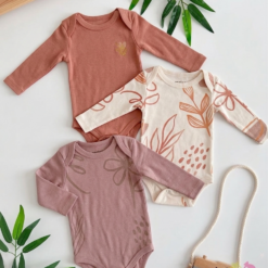 Lot de 3 Bodies bébé fille effet rayures 0-3mois