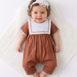 Barboteuse bébé fille en lin