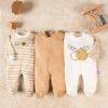 Lot de 3 Grenouillères Bébé en Coton Doux pieds fermes – Confort Absolu