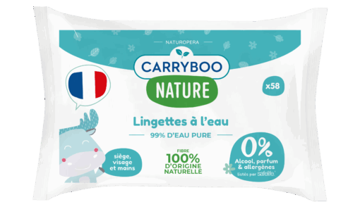 Lingettes water wipes à l’Eau Pure 58 Unités - Carryboo