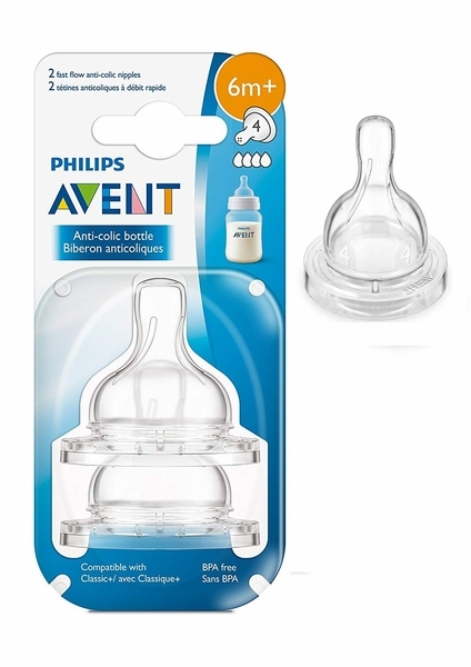 Avent tétine silicone débit nouveau né 2 tétines