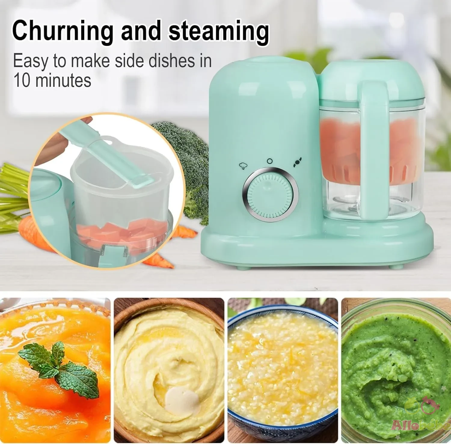 Robot Cuiseur Vapeur et Mixeur Bébé 4-en-1