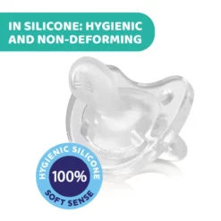 Chicco physio soft sucette en silicone transparent 0-6 mois
